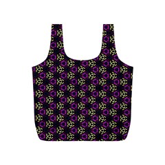 Wallpaper Floral Pattern Purple Full Print Recycle Bag (s) by Wegoenart