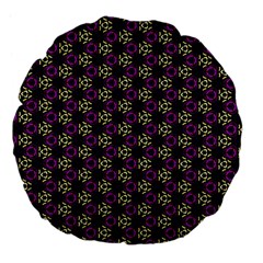 Wallpaper Floral Pattern Purple Large 18  Premium Flano Round Cushions by Wegoenart