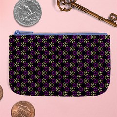 Wallpaper Floral Pattern Purple Large Coin Purse by Wegoenart