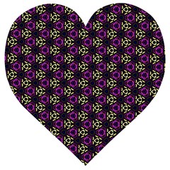 Wallpaper Floral Pattern Purple Wooden Puzzle Heart by Wegoenart