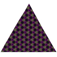 Wallpaper Floral Pattern Purple Wooden Puzzle Triangle by Wegoenart