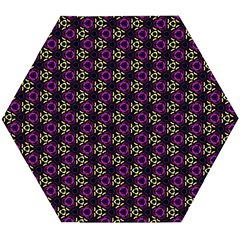 Wallpaper Floral Pattern Purple Wooden Puzzle Hexagon by Wegoenart