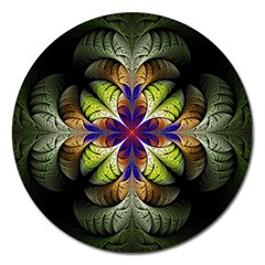 Fractal Flower Fantasy Design Magnet 5  (round)