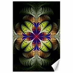 Fractal Flower Fantasy Design Canvas 24  X 36  by Wegoenart