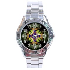 Fractal Flower Fantasy Design Stainless Steel Analogue Watch by Wegoenart