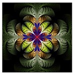 Fractal Flower Fantasy Design Large Satin Scarf (Square) Front