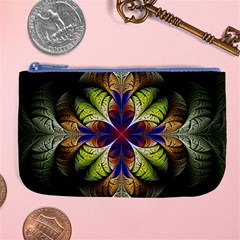 Fractal Flower Fantasy Design Large Coin Purse by Wegoenart