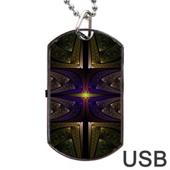 Fractal Fantasy Design Texture Dog Tag Usb Flash (one Side) by Wegoenart