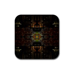 Fractal Fantasy Mystic Design Rubber Square Coaster (4 Pack)  by Wegoenart