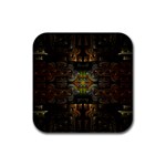 Fractal Fantasy Mystic Design Rubber Square Coaster (4 pack)  Front