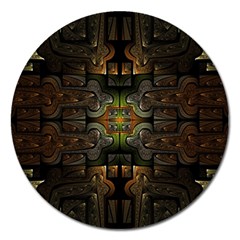 Fractal Fantasy Mystic Design Magnet 5  (round)