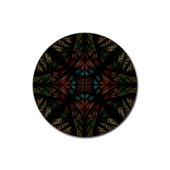 Fractal Fantasy Design Texture Rubber Round Coaster (4 Pack)  by Wegoenart