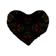 Fractal Fantasy Design Texture Standard 16  Premium Heart Shape Cushions by Wegoenart