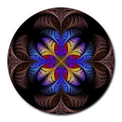 Fractal Flower Fantasy Floral Round Mousepads by Wegoenart