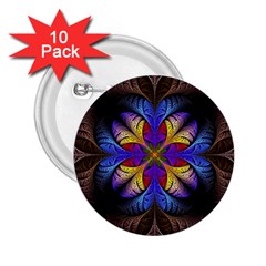 Fractal Flower Fantasy Floral 2 25  Buttons (10 Pack)  by Wegoenart