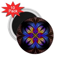 Fractal Flower Fantasy Floral 2 25  Magnets (10 Pack)  by Wegoenart