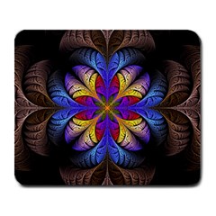 Fractal Flower Fantasy Floral Large Mousepads by Wegoenart