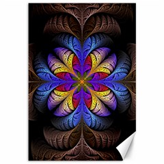 Fractal Flower Fantasy Floral Canvas 12  X 18  by Wegoenart