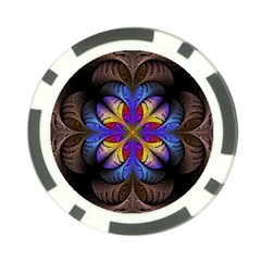 Fractal Flower Fantasy Floral Poker Chip Card Guard (10 Pack) by Wegoenart