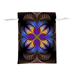 Fractal Flower Fantasy Floral Lightweight Drawstring Pouch (l) by Wegoenart