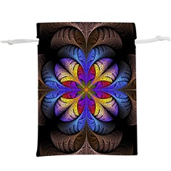 Fractal Flower Fantasy Floral  Lightweight Drawstring Pouch (xl) by Wegoenart