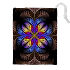 Fractal Flower Fantasy Floral Drawstring Pouch (4xl)