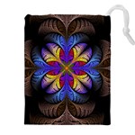 Fractal Flower Fantasy Floral Drawstring Pouch (4XL) Front