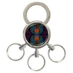 Art Abstract Fractal Pattern 3-ring Key Chain by Wegoenart