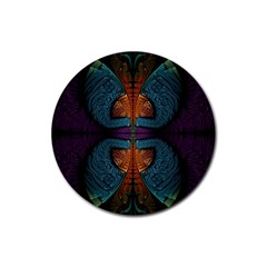 Art Abstract Fractal Pattern Rubber Round Coaster (4 Pack)  by Wegoenart