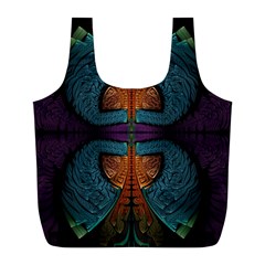 Art Abstract Fractal Pattern Full Print Recycle Bag (l) by Wegoenart