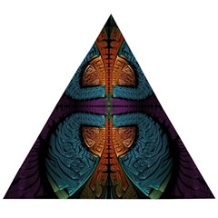 Art Abstract Fractal Pattern Wooden Puzzle Triangle by Wegoenart