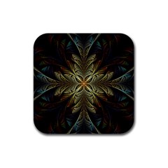 Fractal Art Abstract Pattern Rubber Square Coaster (4 pack) 