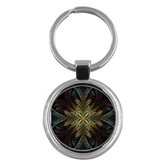 Fractal Art Abstract Pattern Key Chain (Round)