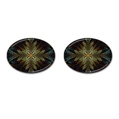 Fractal Art Abstract Pattern Cufflinks (Oval)