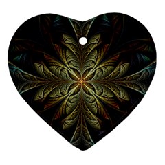 Fractal Art Abstract Pattern Heart Ornament (Two Sides)