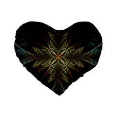 Fractal Art Abstract Pattern Standard 16  Premium Flano Heart Shape Cushions