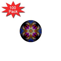 Fractal Flower Fantasy Pattern 1  Mini Magnets (100 Pack)  by Wegoenart