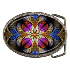 Fractal Flower Fantasy Pattern Belt Buckles by Wegoenart