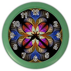 Fractal Flower Fantasy Pattern Color Wall Clock