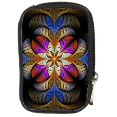 Fractal Flower Fantasy Pattern Compact Camera Leather Case by Wegoenart