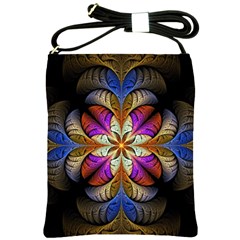 Fractal Flower Fantasy Pattern Shoulder Sling Bag by Wegoenart