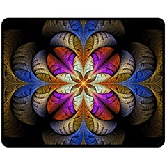 Fractal Flower Fantasy Pattern Fleece Blanket (medium)  by Wegoenart