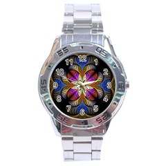 Fractal Flower Fantasy Pattern Stainless Steel Analogue Watch by Wegoenart