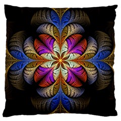 Fractal Flower Fantasy Pattern Large Cushion Case (two Sides) by Wegoenart