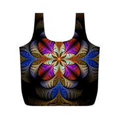 Fractal Flower Fantasy Pattern Full Print Recycle Bag (m) by Wegoenart