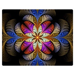 Fractal Flower Fantasy Pattern Double Sided Flano Blanket (medium)  by Wegoenart