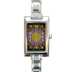 Fractal Abstract Background Pattern Rectangle Italian Charm Watch