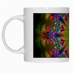 Fractal Abstract Background Pattern White Mugs