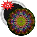 Fractal Abstract Background Pattern 3  Magnets (10 pack)  Front