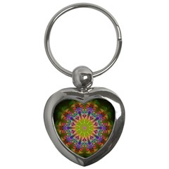 Fractal Abstract Background Pattern Key Chain (Heart)